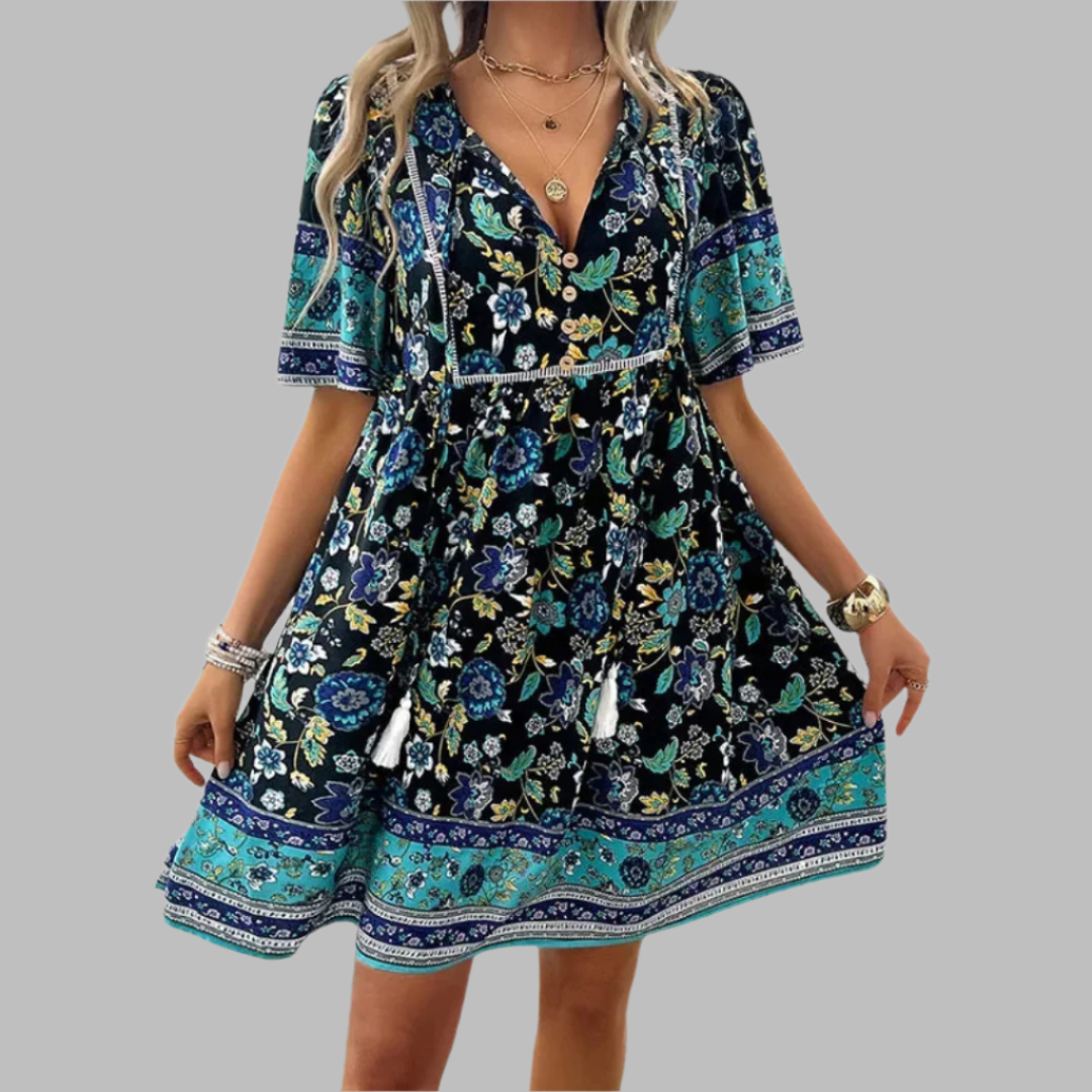 Damska Sukienka V-Neck Chwosty