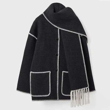 Abrigo bufanda casual para mujer