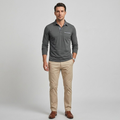 Męskie polo slim fit z długim rękawem