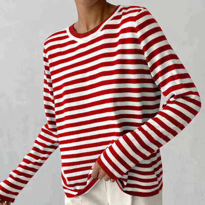 EleganceStripe Camisa de manga larga