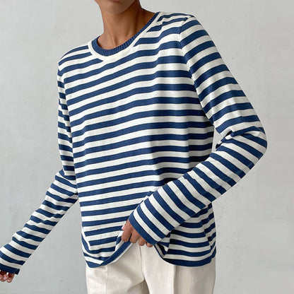 EleganceStripe Camisa de manga larga