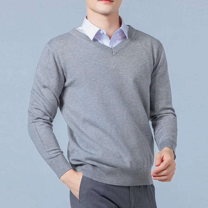 Yasper Sweater | Jersey de hombre liso con cuello en V