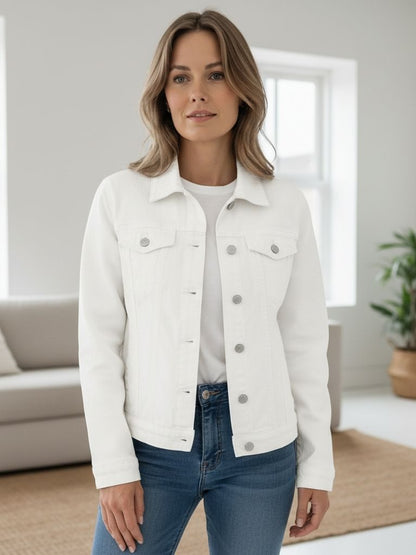 Marina | Chaqueta vaquera sostenible para mujer con botones y bolsillos elegantes