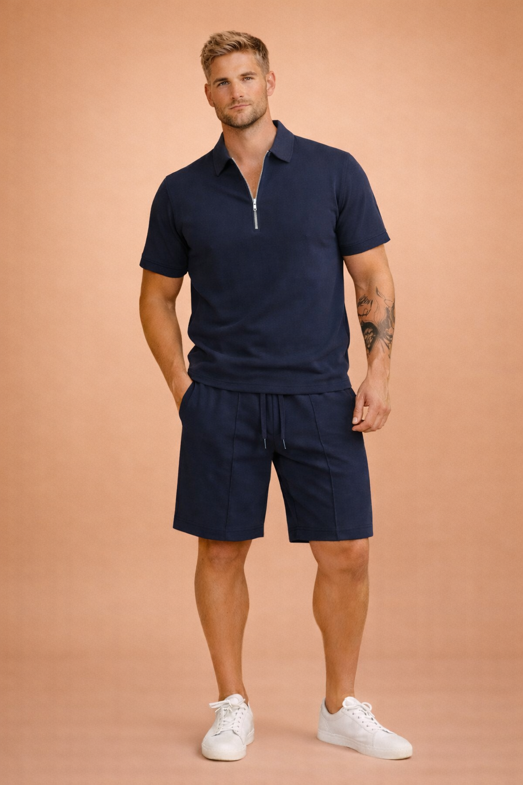 Męski Komplet Polo Zip
