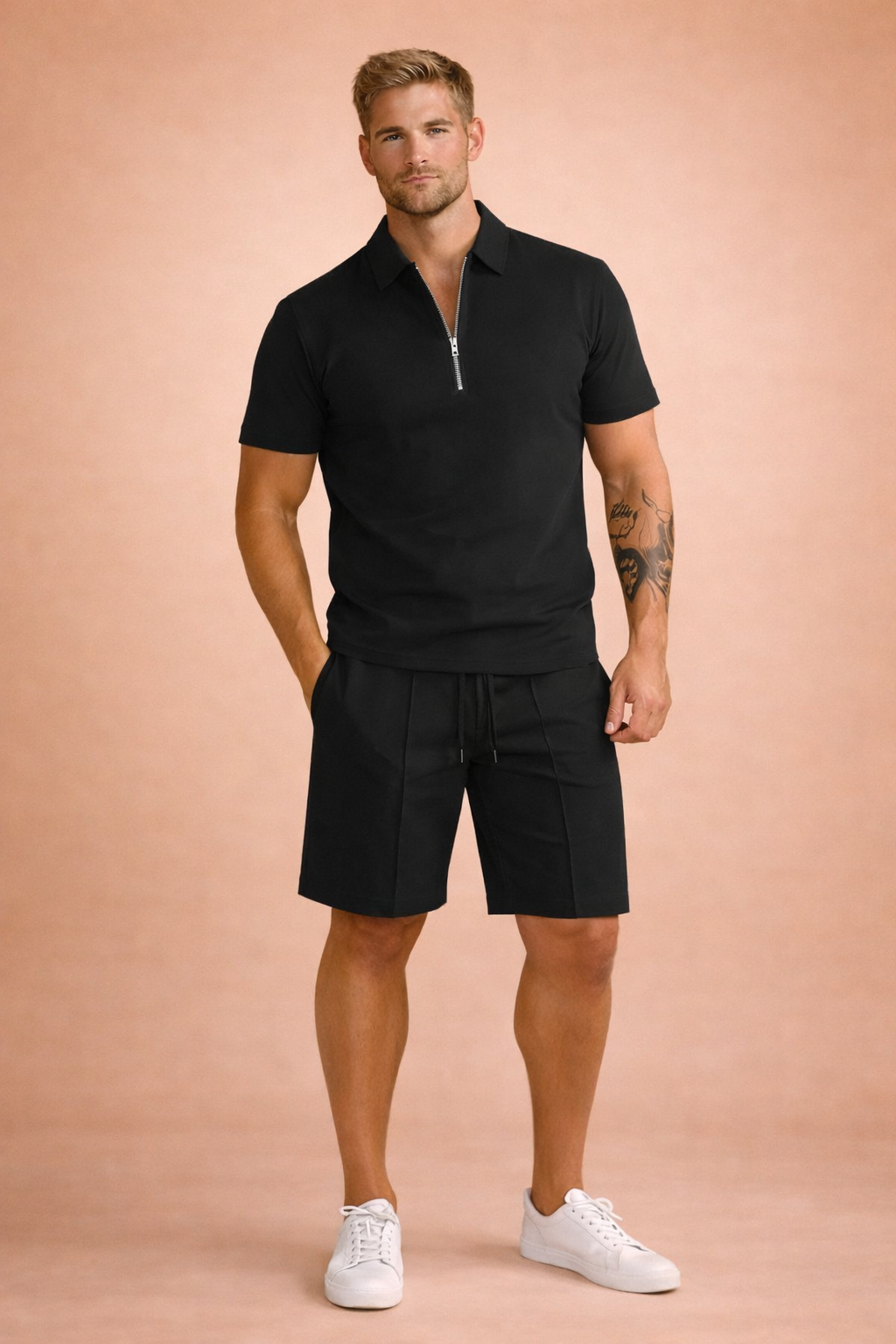 Męski Komplet Polo Zip