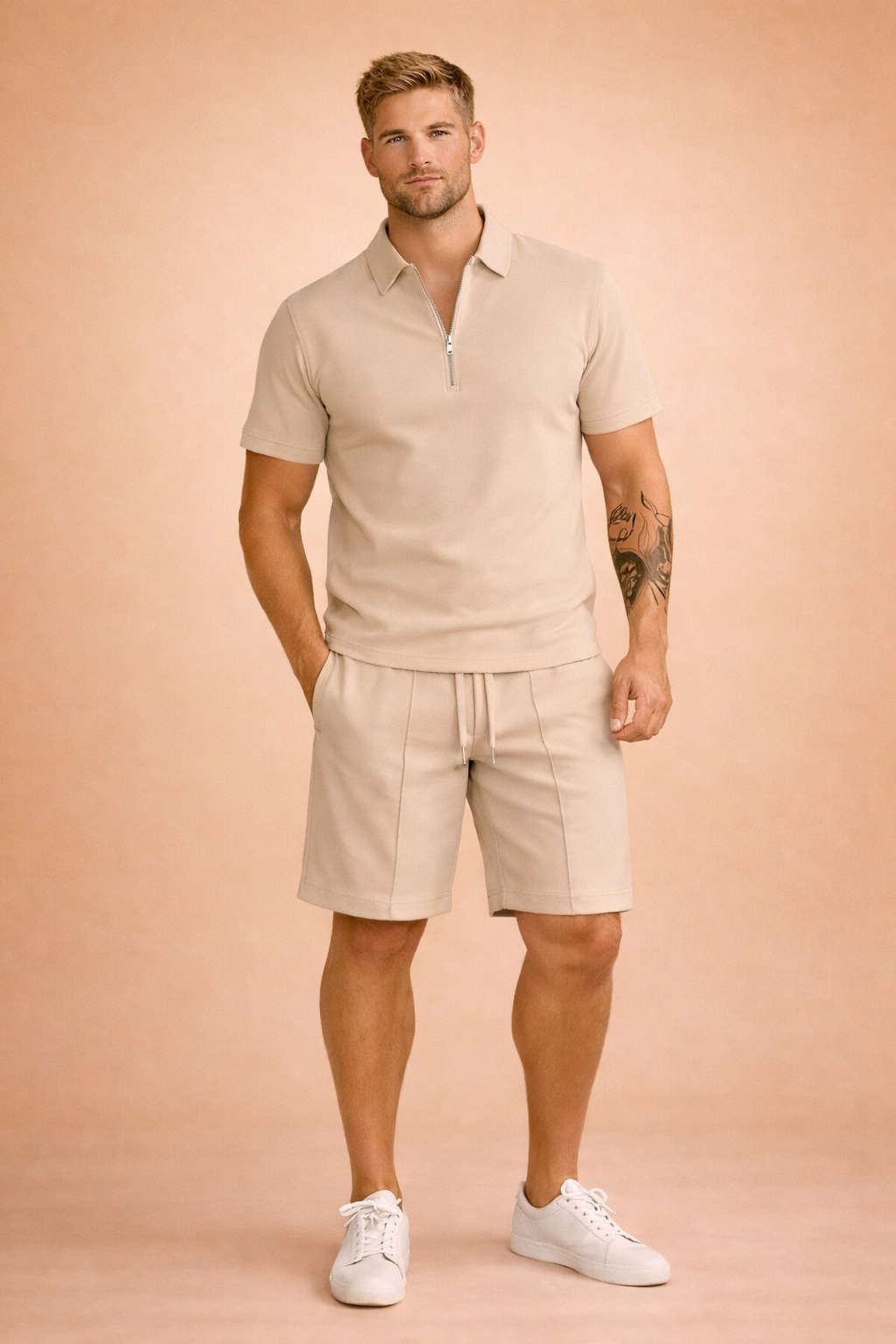 Męski Komplet Polo Zip