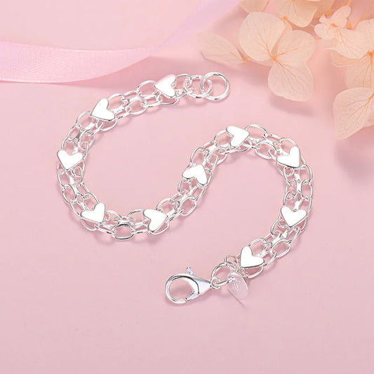 Pulsera Corazón Plata Clásica | Lujo y Elegancia