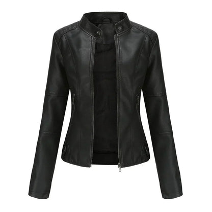 Meli | chaqueta de cuero de las mujeres con mao