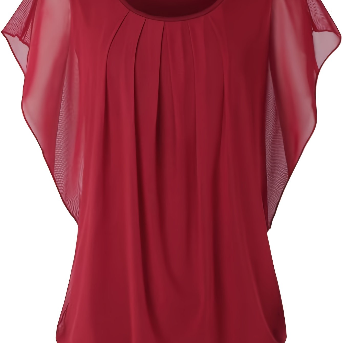 Blusa de malla - Mangas cortas y detalle fruncido