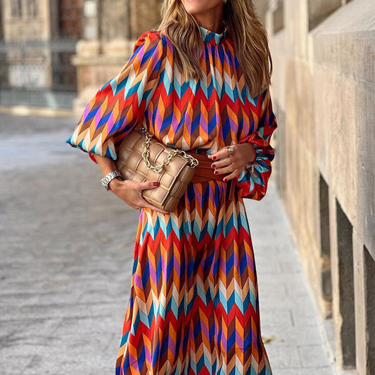 Vestido midi formal con estampado