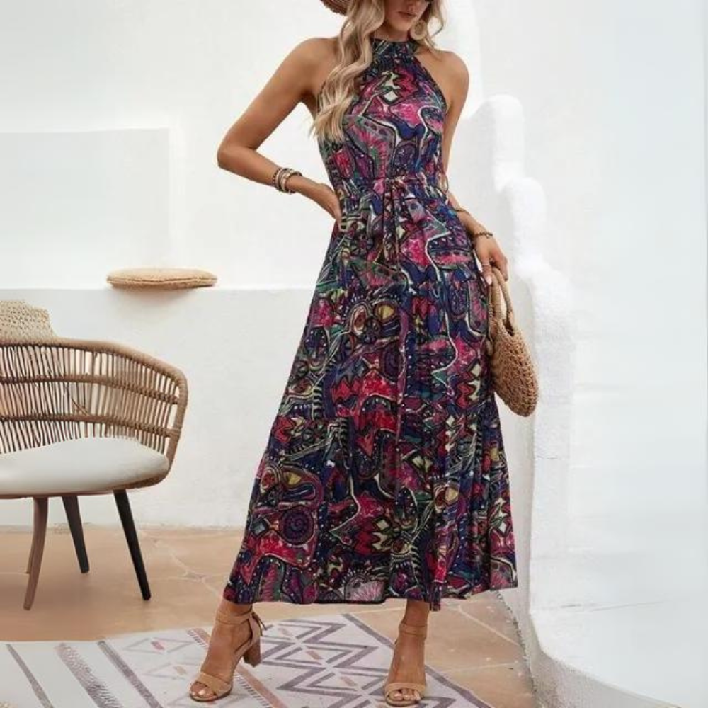 Laurian | Elegante Vestido Halter Estilo Boho