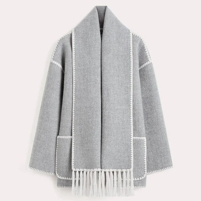 Atidu | Chaqueta de gala para mujer con bufanda, elegante y cómoda