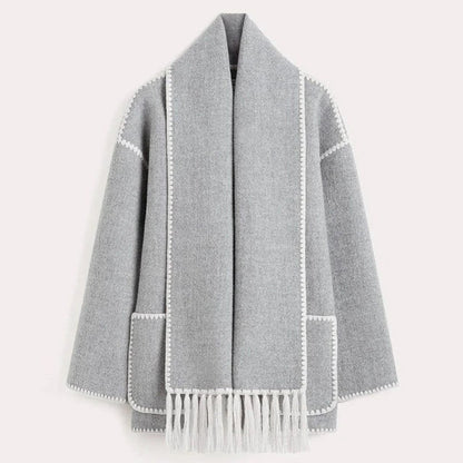 Atidu | Chaqueta de gala para mujer con bufanda, elegante y cómoda