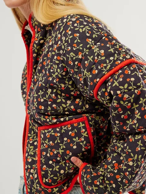Chaqueta vintage de mujer con estampado floral