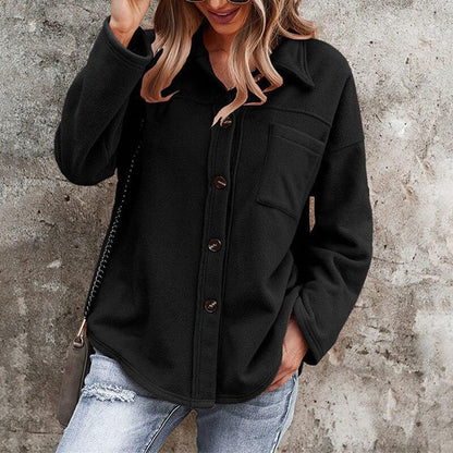 Elegante chaqueta polar oversize para mujer