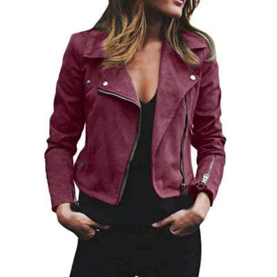 Slim chaqueta de cuero para las mujeres