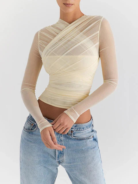 Anna - Top chic de manga larga para mujer