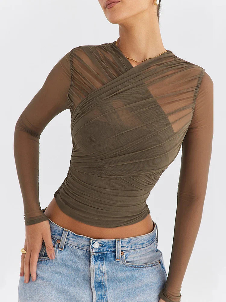 Anna - Top chic de manga larga para mujer