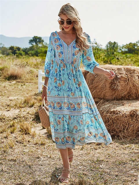 Vestido Bohemia con estampado floral