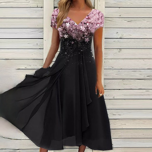 Vestido de encaje con cuello en O y medias mangas