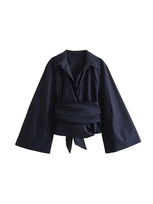 TIRONA | Blusa con aspecto vintage y detalle de lazo