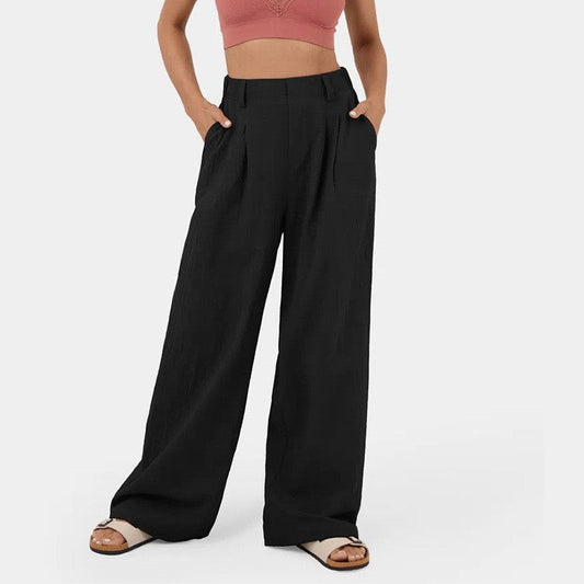 Pantalones rectos de talle alto para mujer