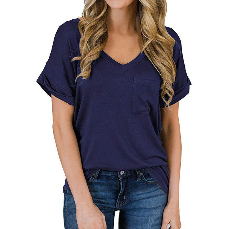 Camiseta de mujer con cuello en V