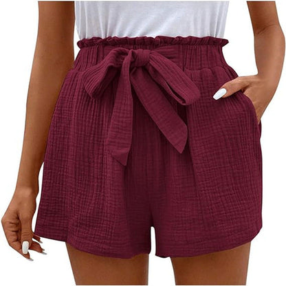 Pantalones cortos de señora con cintura alta