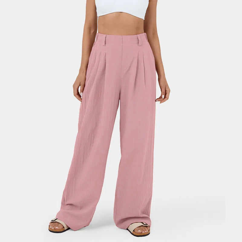 Pantalones rectos de talle alto para mujer