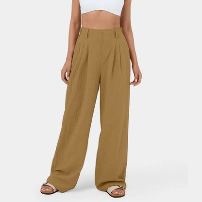 Pantalones rectos de talle alto para mujer