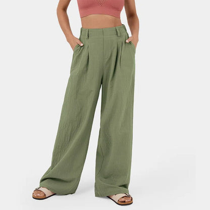 Pantalones rectos de talle alto para mujer