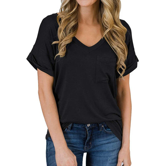 Camiseta de mujer con cuello en V