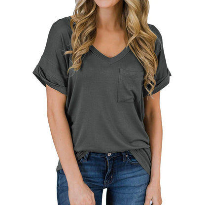 Camiseta de mujer con cuello en V