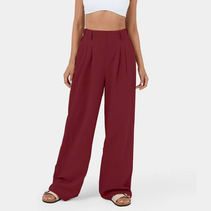 Pantalones rectos de talle alto para mujer
