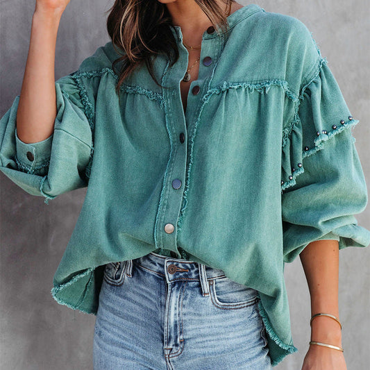 Blusa de manga larga para mujer