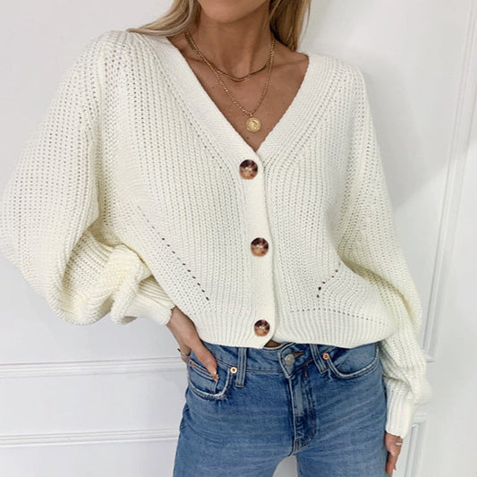 Stevie - Elegante jersey de cuello de pico para mujer