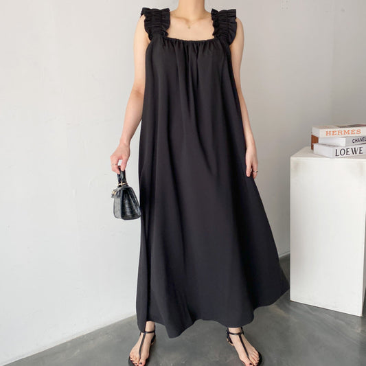 Vestido de moda con estampado y abertura
