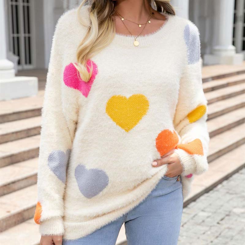 Wimka Sweater | Jersey de punto con estampado de corazones para mujer