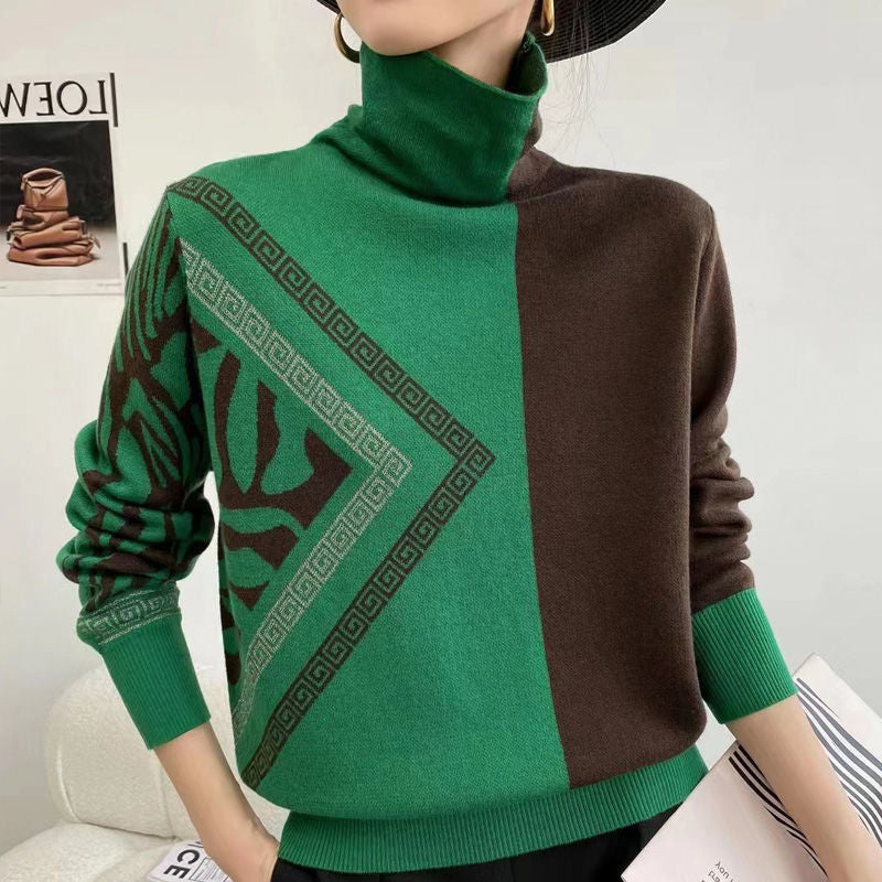 OLGA | Elegante jersey de cuello alto estampado