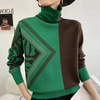 OLGA | Elegante jersey de cuello alto estampado