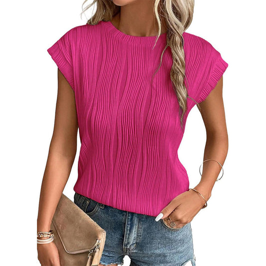 Aurelina - Tops casuales de cuello redondo para mujer