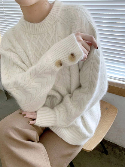 Jersey de mujer con botones gruesos