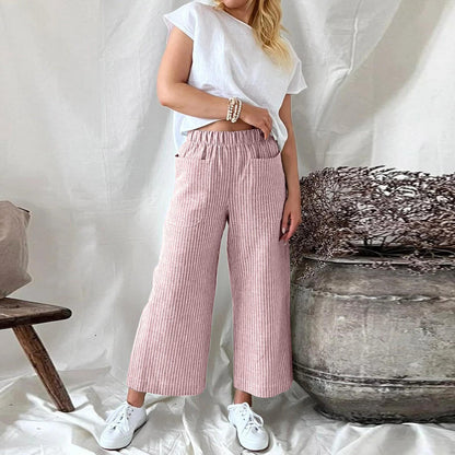 Katryn - Pantalones clásicos de franela para mujer