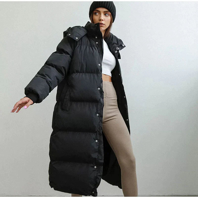 Chaqueta de moda de algodón de manga larga con capucha y bolsillos con cremallera para mujer | Ideal para otoño/invierno