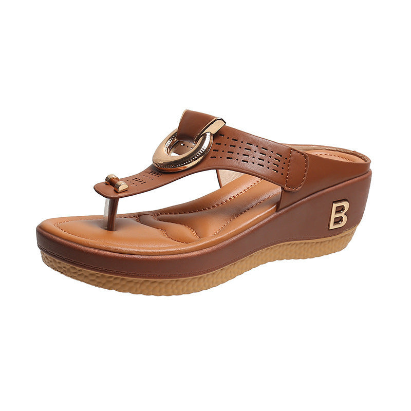 ADELAIDE | Sandalias de cuña de piel