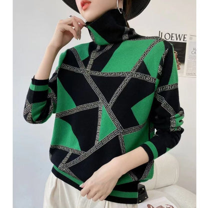 OLGA | Elegante jersey de cuello alto estampado