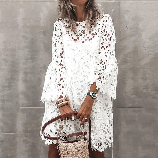 Traje de baño de encaje blanco