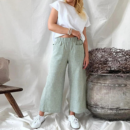 Katryn - Pantalones clásicos de franela para mujer