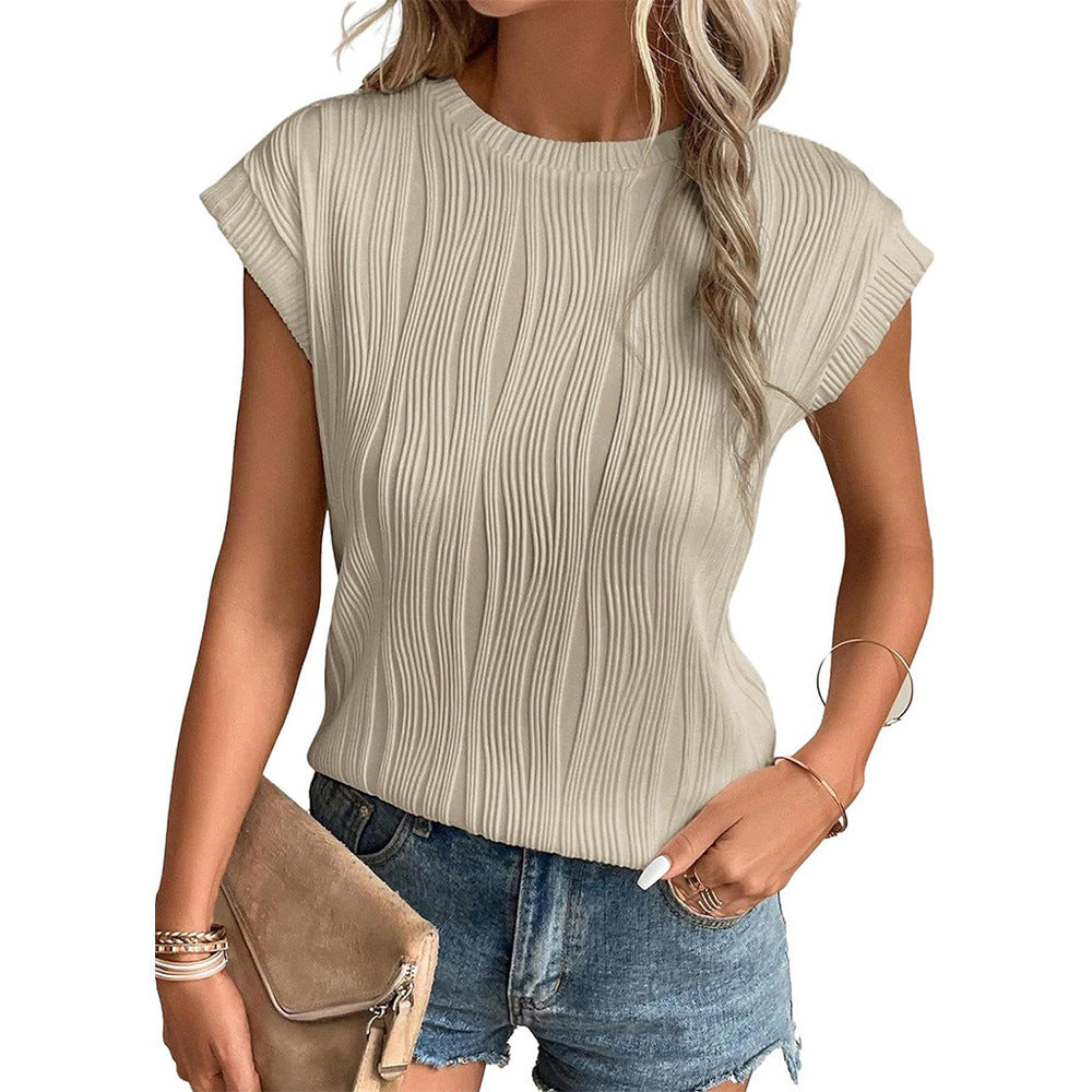 Aurelina - Tops casuales de cuello redondo para mujer