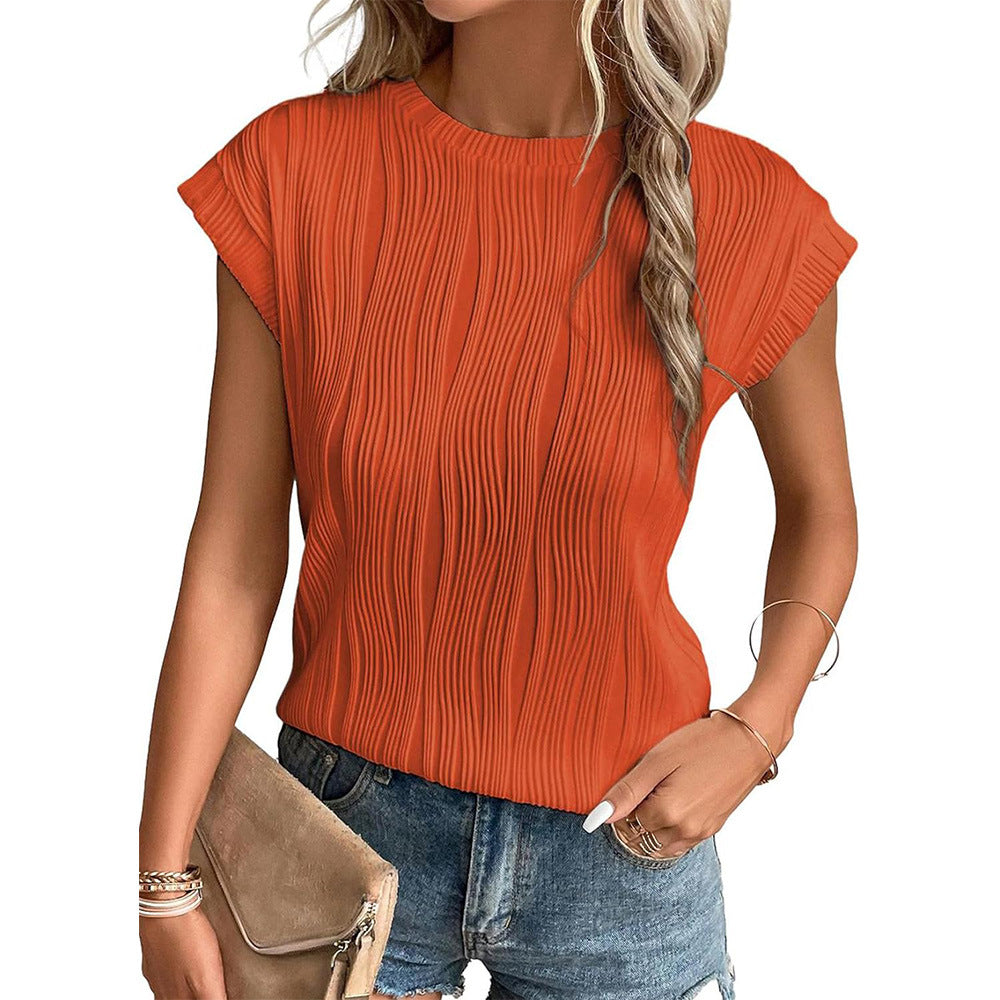 Aurelina - Tops casuales de cuello redondo para mujer